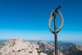 Vertatscha - Mountain summit of Vertatscha (Vrtaca) with scenic view of majestic Hochstuhl (Stol) Royalty Free Stock Photo