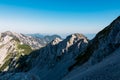 Vertatscha - Panoramic view of majestic mountain peaks untamed Karawanks and Julian Alps, border Slovenia Austria Royalty Free Stock Photo