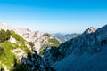 Vertatscha - Panoramic view of majestic mountain peaks untamed Karawanks and Julian Alps, border Slovenia Austria Royalty Free Stock Photo