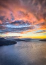 Vertcal Aerial view of Norwegian fjords