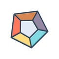 Color illustration icon for Vertex, object and corner