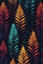 Vertical abstract background, seamless pattern for fractal fern spear fabrics in rich