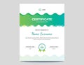 Vertical Abstract Colored Green and Blue Waves Certificate