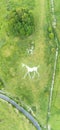 Vertical aerial panorama of the Hackpen White Horse