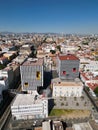 Vertical Aerial Shot: City Creative Digital Buildings and Surroundings