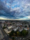 Vertical aerial shot of the cityscape of Berlin with modern architectural buildings