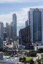 Vertical aerial shot of the tall buildings of Panama, Latin America