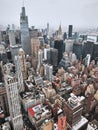 Vertical aerial view of the cityscape of New York, the United States