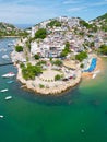 Vertical Aerial View: Frontal Image of Rotunda of Illustrious Men in Acapulco Royalty Free Stock Photo