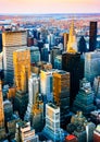 Vertical aerial view over midtown and east side Royalty Free Stock Photo