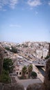 Vertical aerial view of the skyline of Tripoli, Lebanon