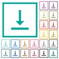 Vertical align bottom flat color icons with quadrant frames