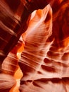 Vertical amazing shot of an inside  view of  Antelope Canyon with sandstones Royalty Free Stock Photo