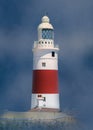 000057_A vertical artistic rendering of the Europa Point Lighthouse, Gibraltar on a textured background_0971 Royalty Free Stock Photo