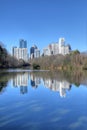 Vertical of Atlanta, Georgia skyline with reflections Royalty Free Stock Photo