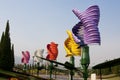 Vertical axis wind turbines in park