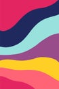 Vertical background with abstract waves in bright colors. Vector illustration in modern art style Royalty Free Stock Photo
