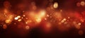 background with bokeh lights. Red and gold colored. Holiday background for Christmas,