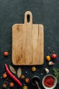 Vertical background with cutting board