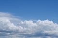 Vertical background of serene light blue sky over soft textured cloud. Place for text Royalty Free Stock Photo
