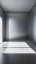 Vertical background silver clean walls in an empty room with shadows, monochrome, minimalistic style Royalty Free Stock Photo