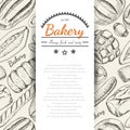 Vertical background with various bakery products