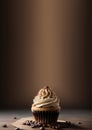 coffee cupcake, homemade cakes, coffee beans, chocolate dessert, place for text