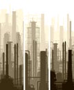 Vertical banner industrial part of city. Royalty Free Stock Photo