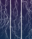 Vertical banner of lightning at night. Royalty Free Stock Photo
