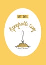 Vertical banner national spaghetti day and lettering