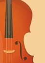 Vertical Banner in retro style with Fiddle, Violin or Cello for music concert or festival, symphony performance.