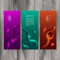 Vertical banner set with abstract dynamic background design. Fluid colors on colorful gradient background. Eps10 vector Royalty Free Stock Photo