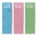 Vertical Banner Set Of Three Graphic Females Tennis Gears