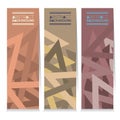 Vertical Banner Set Of Three Modern Graphic With Vintage Color Theme. Royalty Free Stock Photo