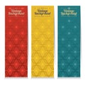 Vertical Banner Set Of Three Vintage Graphic Theme. Royalty Free Stock Photo