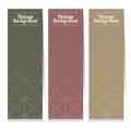 Vertical Banner Set Of Three Vintage Graphic Theme. Royalty Free Stock Photo