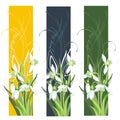 Vertical Banner with spring flowers