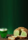 St. Patricks Day, traditional treats, Irish Soda Bread and green beer, place for text