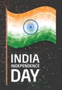 Vertical banner template for India Independence day. Card design with national tricolor flag for August 15th