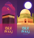 Isra Miraj banner in flat design