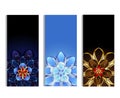 Vertical banners with abstract flowers