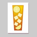 The silhouettes of paper cut coctails.Creative bright composition of alcohol, juice or beer with lemon or orange. Royalty Free Stock Photo