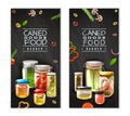 Canned Food Vertical Banners Royalty Free Stock Photo