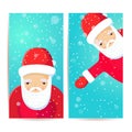 Vertical banners with flat Santa Claus