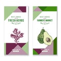 Vertical banners - fresh herbs and farmers market