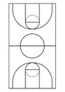 Vertical basketball court line vector