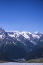 Vertical beautiful panorama of the Caucasus mountains.