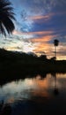 Vertical beautiful shot of the reflection of clouds in the BTM lake in Bangalore, India