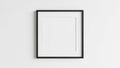 Clean black picture frame with white matting on a blank white wall, perfect for mockups Royalty Free Stock Photo