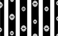 Vertical black stripes with white flower pattern background Royalty Free Stock Photo